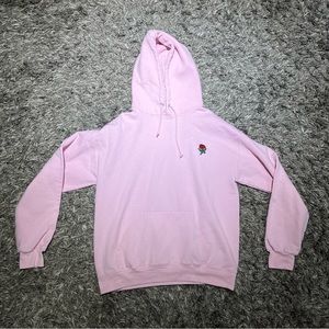 Pink Bowery Red Flower Sweatshirt